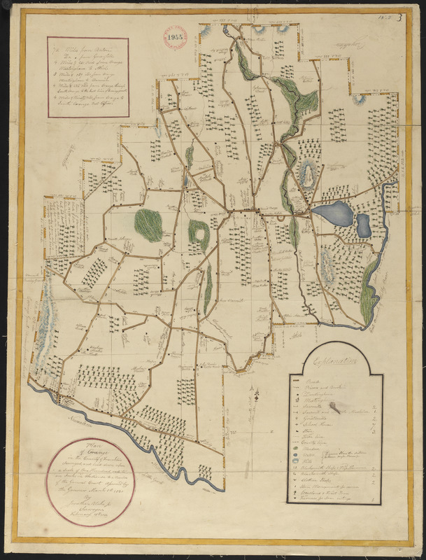 Plan of Orange made by Jonathan Blake, Jr., dated February 15, 1831