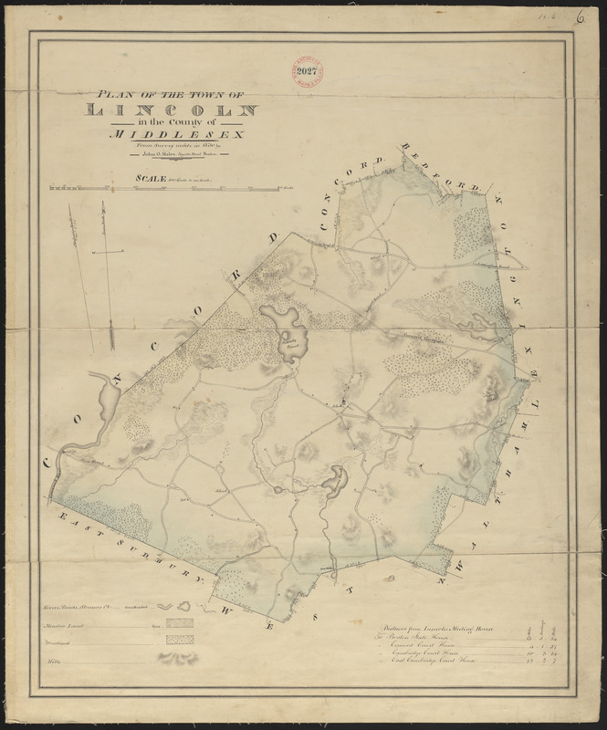 Plan of Lincoln made by John G. Hales, dated 1830