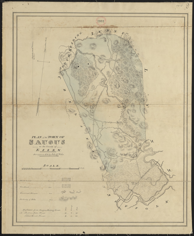Plan of Saugus made by John G. Hales, dated 1831