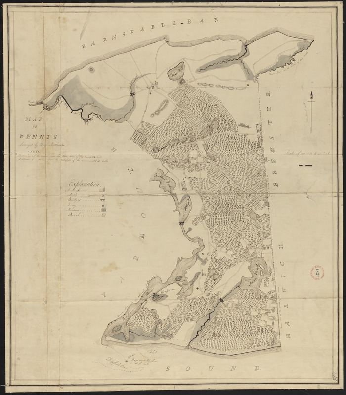 Plan of Dennis made by Benjamin Matthews, Jr., dated 1831