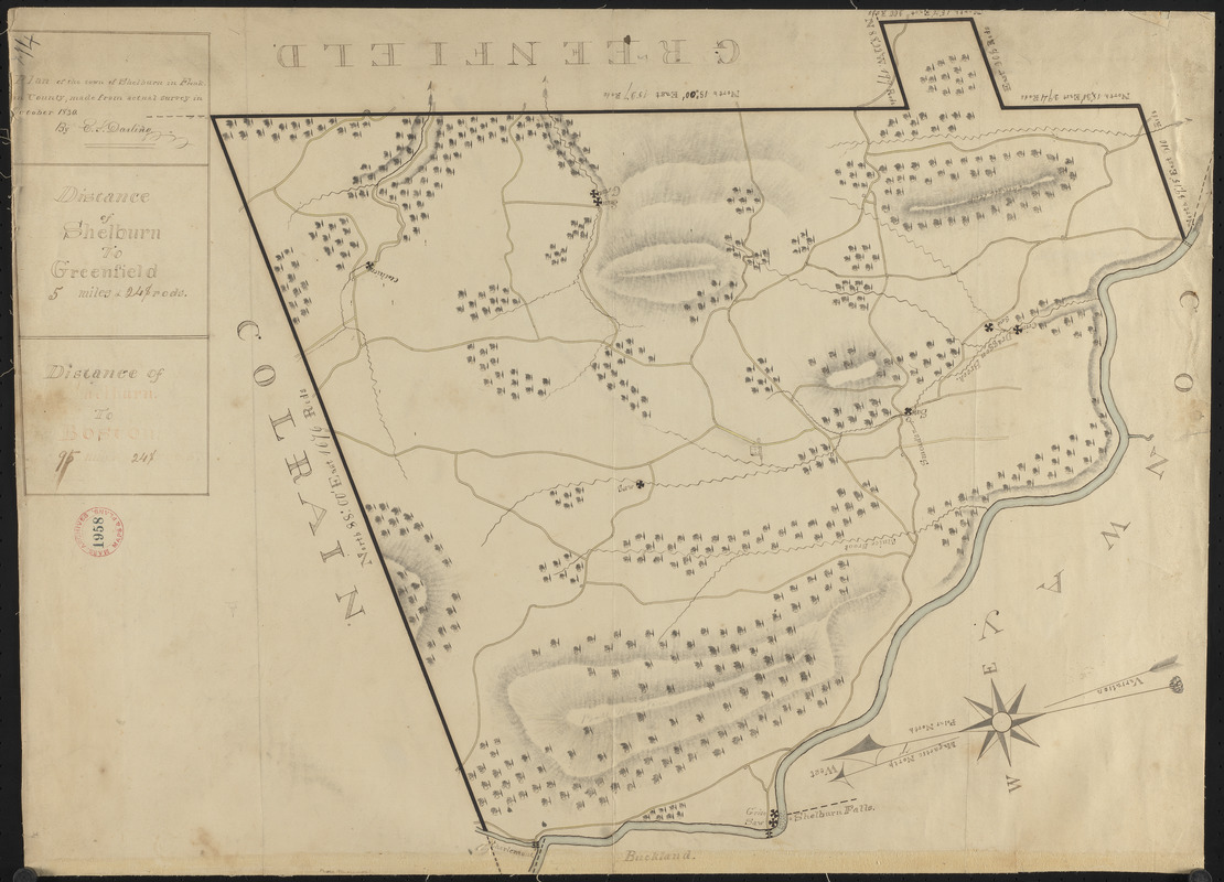 Plan of Shelburne made by E. S. Darling, dated October 1830