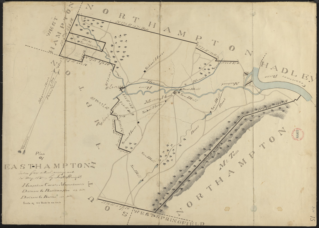 Plan of Easthampton made by Justus Dwight, dated May 1831