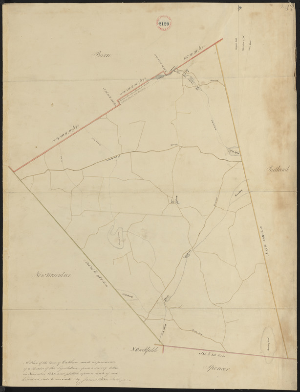 Plan of Oakham made by James Allen, dated November 1830