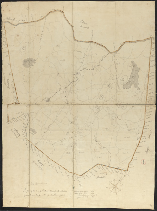 Plan of Andover made by Moses Dorman, Jr., dated 1830