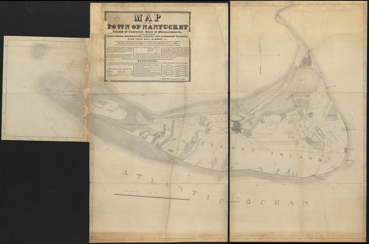 Map of Nantucket made by J. Prescott, dated 1831