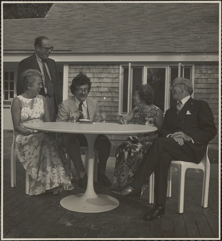 Mr. & Mrs. Dexter Leen, Kurt Vonnegut, Mr. & Mrs. Eugene Exmen at Sturgis Library