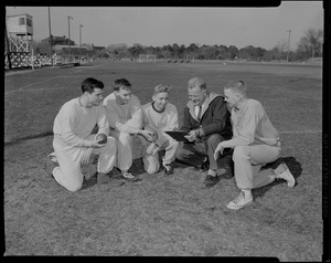 Group of athletes with coach, Hyannis, n.d.