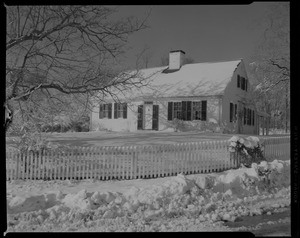 Snow scene, unidentified house
