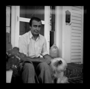 Unidentified man with dog