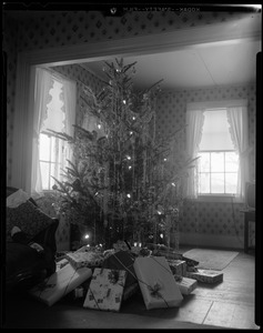 Christmas tree with tinsel