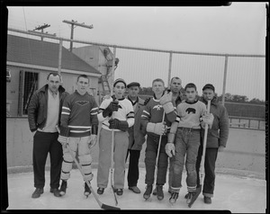 Unidentified ice hockey players