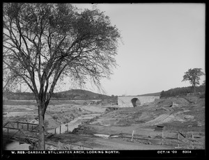 Wachusett Reservoir, Stillwater River Bridge, arch, looking north, Oakdale, West Boylston, Mass., Oct. 14, 1903