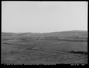 Wachusett Reservoir, stripping on Section 10, looking south, West Boylston, Mass., Oct. 14, 1903