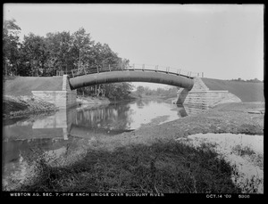 Weston Aqueduct, Section 7, Pipe Arch Bridge over Sudbury River, Framingham; Wayland, Mass., Oct. 14, 1903