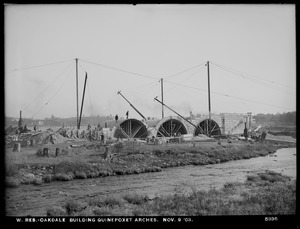 Wachusett Reservoir, building Quinapoxet Arches, Oakdale, West Boylston, Mass., Nov. 9, 1903
