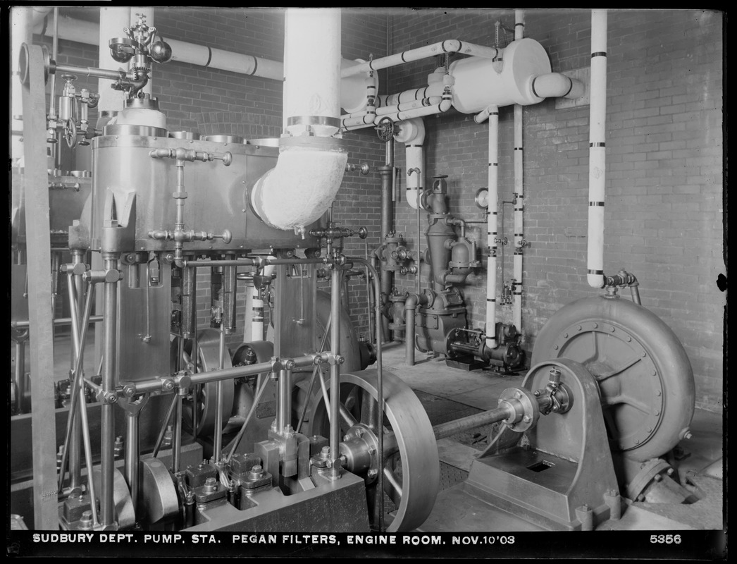 Sudbury Department, Pegan Filters, engine room of Pumping Station ...