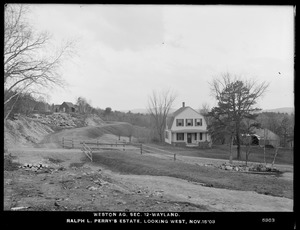 Weston Aqueduct, Section 12, Ralph L. Perry's estate, looking west, Wayland, Mass., Nov. 15, 1903