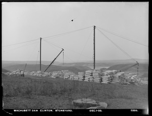 Wachusett Dam, stone yard, Clinton, Mass., Dec. 1, 1903