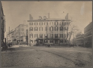 Boston, Massachusetts. Bowdoin Square in 1880, showing Parkman House. Built about 1816