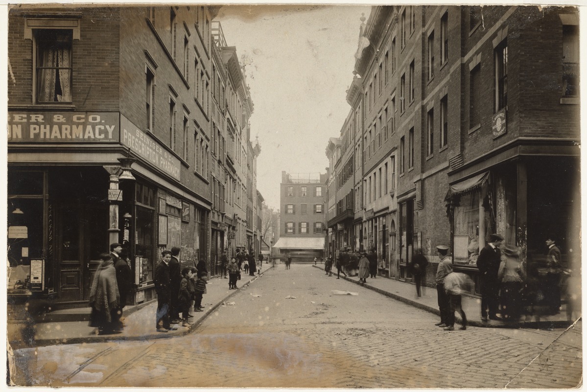 Corner of Chambers Street and Spring Street looking towards Leverett
