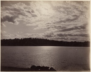 View of Jamaica Pond by moonlight, 1894