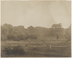 Franklin Park, Elliot [i.e. Ellicott] Dale, tennis courts and players, Boston, Mass.