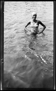 A woman swimming