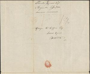 Charles Jarvis to George Coffin, 12 January 1833