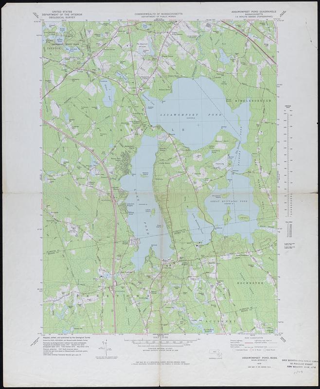 Assawompset Pond Quadrangle Massachusetts