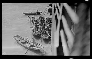 Sampans seen from deck of President McKinley