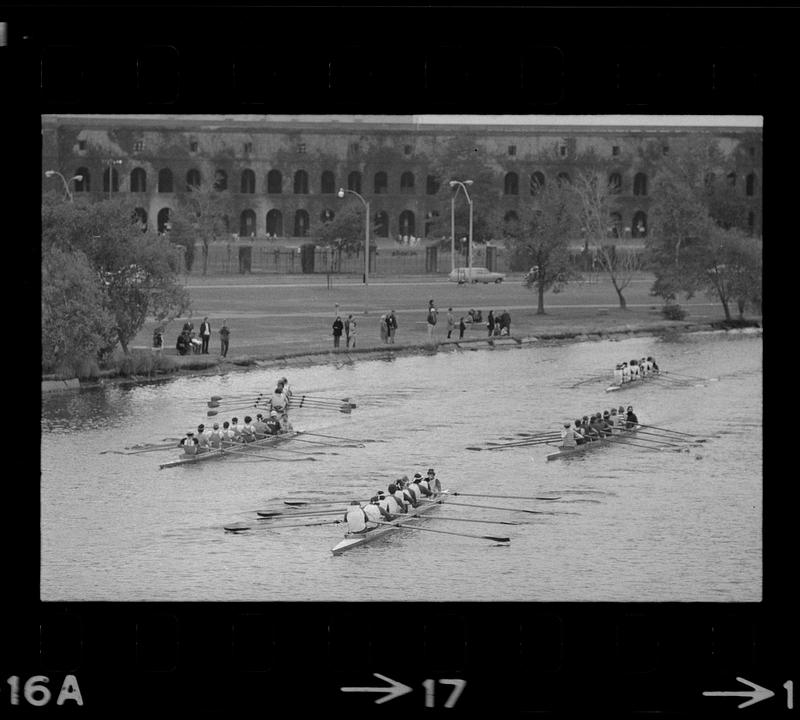 College crews on Charles River & Harvard Stadium, Brighton