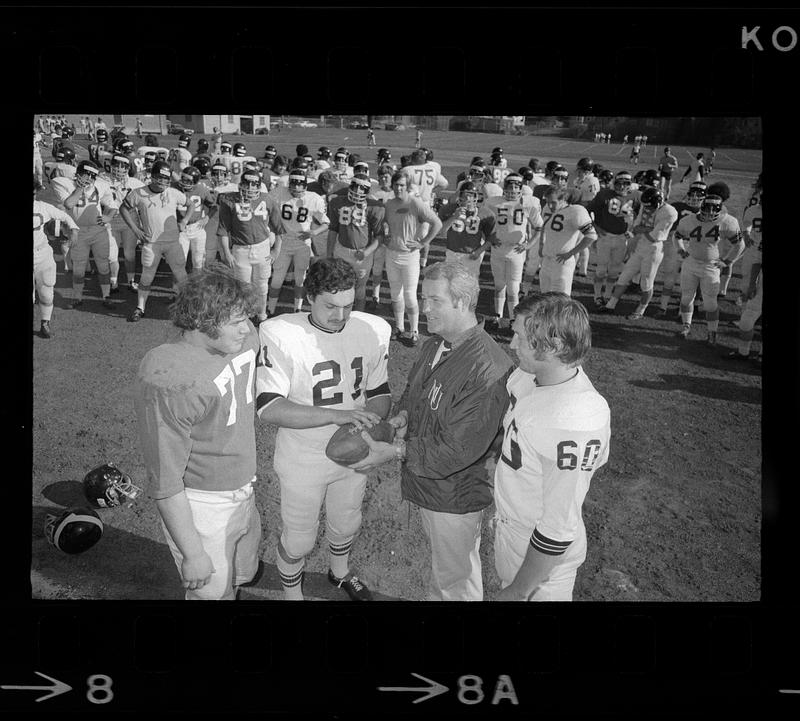 Northeastern University football team and coach, Boston