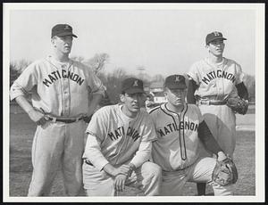 Matigon High - Infield L.R standing John Regan 3rd. Paul Marino 1st. Kneeling Dan Brosman 2nd. Ray Burke s.s.