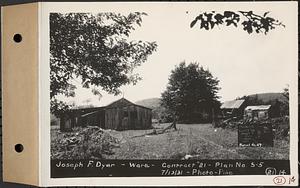 Contract No. 21, Portion of Ware-Belchertown Highway, Ware and Belchertown, Joseph F. Dyer, house, barn and shed, Plan No. S-5, Ware, Mass., Jul. 13, 1931