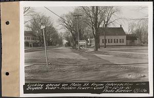 Contract No. 71, WPA Sewer Construction, Holden, looking ahead on Main Street from intersection with Boyden Road, Holden Sewer, Holden, Mass., Dec. 19, 1940