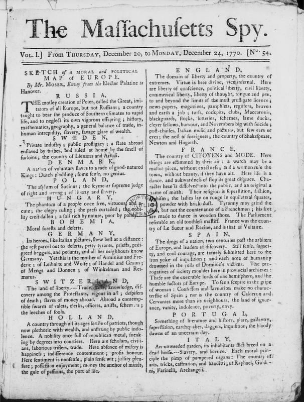 The Massachusetts Spy Digital Commonwealth