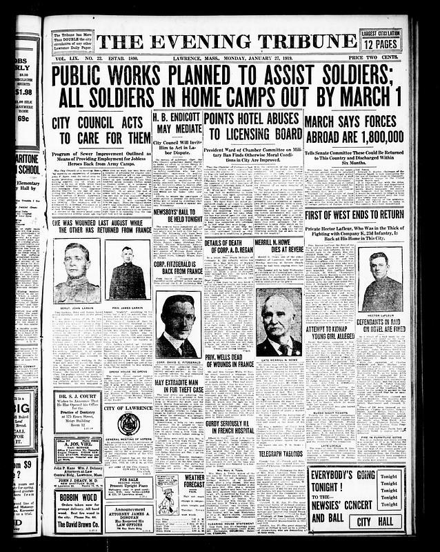 The Evening Tribune. January 27, 1919 - Digital Commonwealth