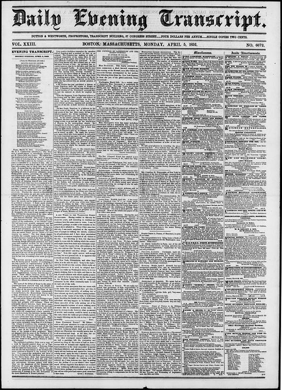 Daily Evening Transcript. April 05, 1852 - Digital Commonwealth