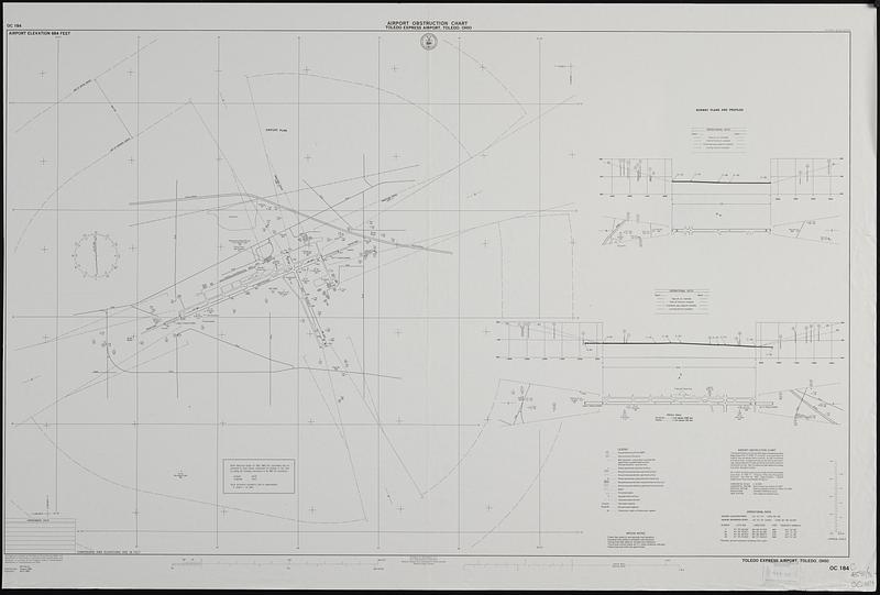 Airport obstruction chart OC 184, Toledo Express Airport, Toledo, Ohio