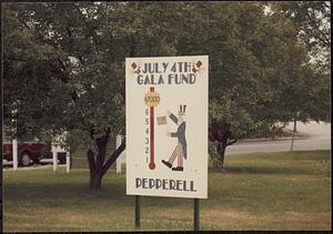 Sign, fourth of July celebration