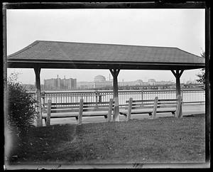 Benches with shelter, Charles River