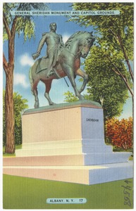 General Sheridan Monument and Capitol grounds. Albany, N. Y.