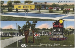 Sun-Tan Motel, U.S. Highway 301... 1 1/2 mile north of...  Allendale, S. C.