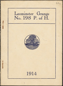 Leominster Grange No. 198, P. of H., program