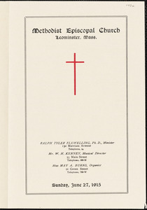 Methodist Episcopal Church program for Sunday, June 27, 1915