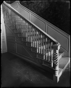 Salem, 266 Essex Street, interior detail, stairway landing, Timothy Orne house, 1761