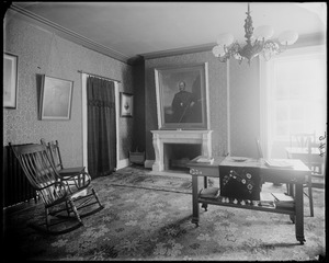 Salem, 136 Essex Street, interior detail, veterans room, Joseph Peabody house