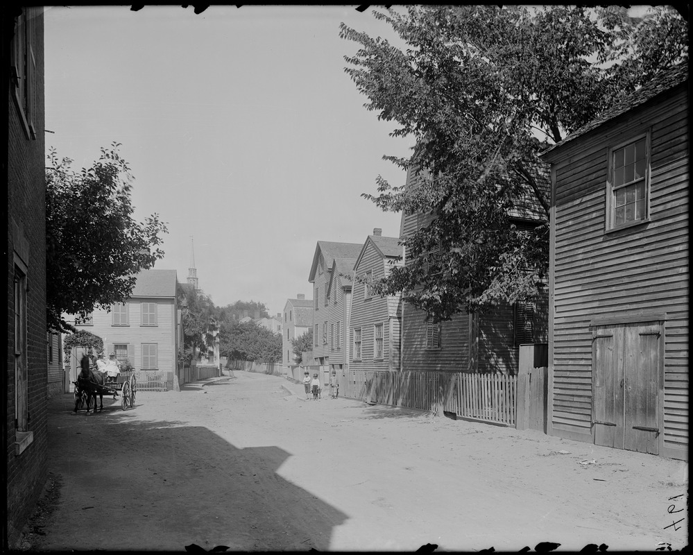 Salem, Creek Street, views, showing gable roofed house and South Church