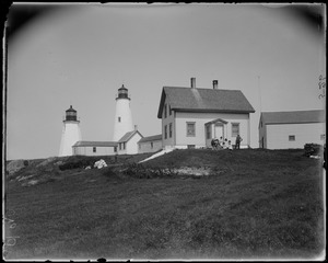 Salem, Baker's Island, view of two lighthouses