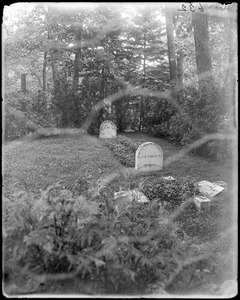 Monuments, Concord, Sleepy Hollow, gravestone Nathaniel Hawthorne